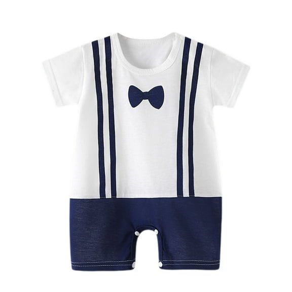 YunPes Crawling Clothes Summer New Korean Version Of The Male Baby Thin Female Short Sleeved Children's Hajacket Footed Pants Set