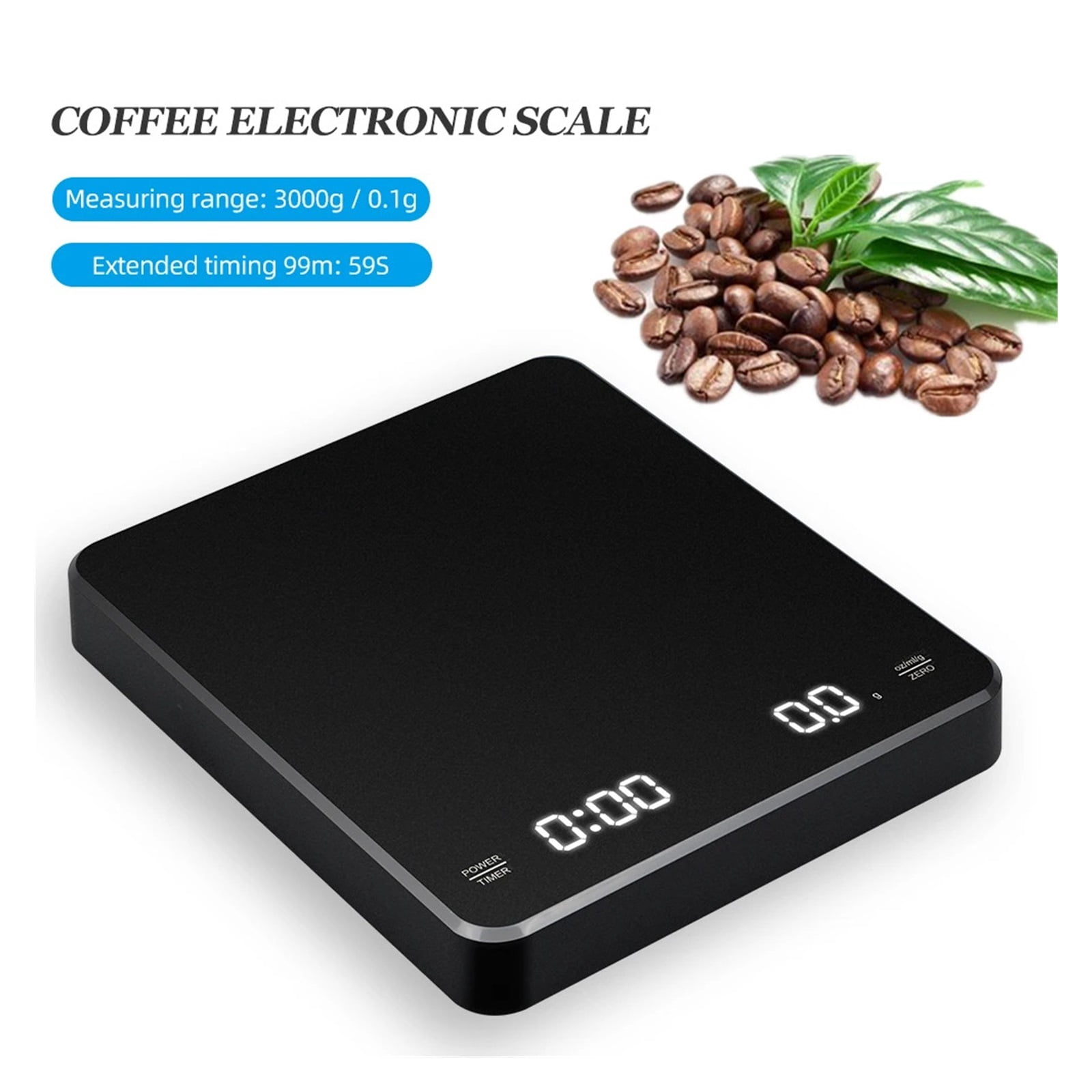 3kg/0.1g Digital Coffee Scale With Timer Recharable Electronic Smart Kitchen Balance Precision Espresso Scales Measuring Tools ,Milligram Accuracy