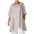 thumbnail image 1 of Mujer Verano Tallas grandes Casual Suelto Sólido Manga corta Tops Mujer Blusa Fridja  ghk2115, 1 of 8