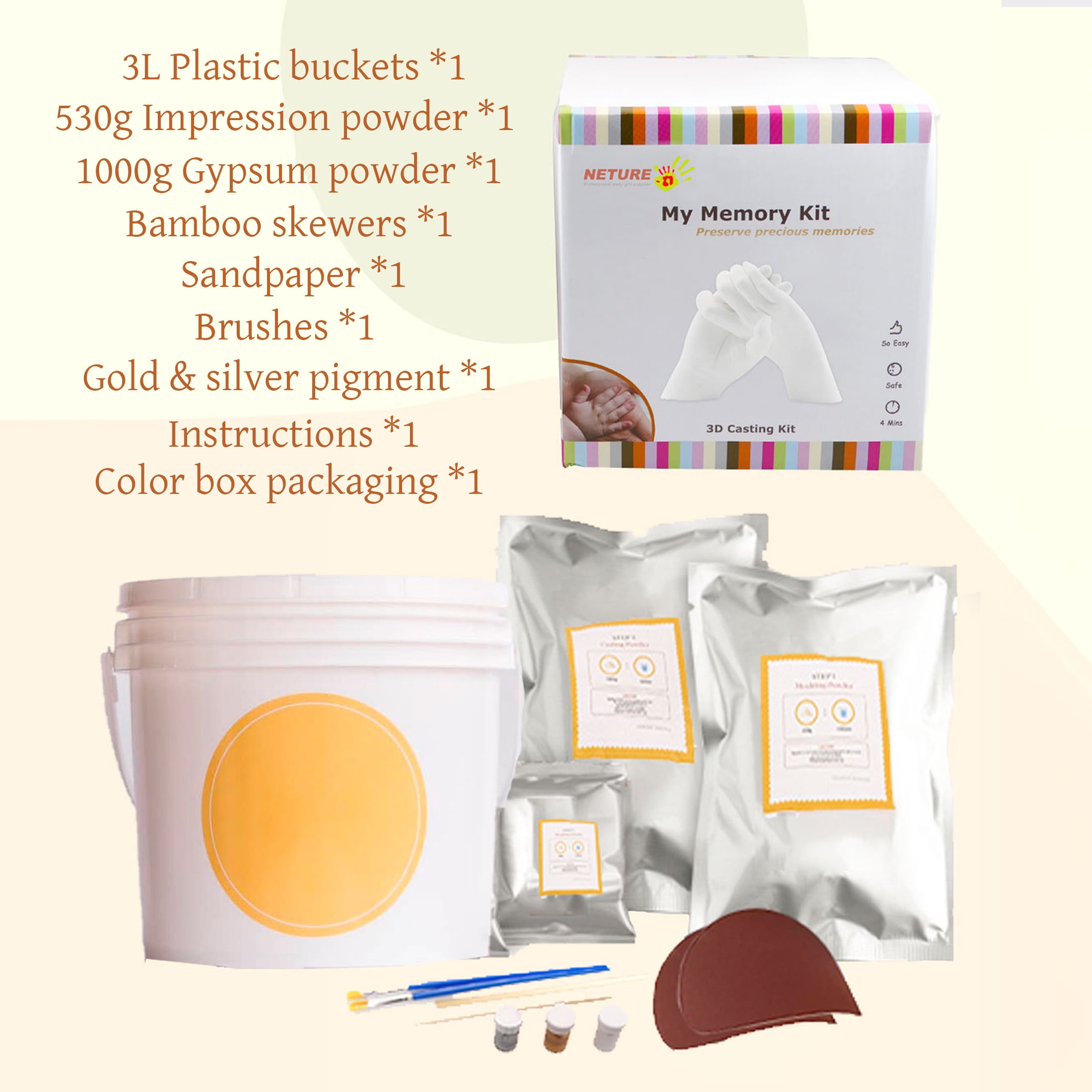 Nerooy Hands Casting Kit, DIY Plaster Statue Molding Kit & Hand Casting Kits for 2 Adult, Anniversary, Hand Hold Casting Kit for Holiday Activities and Perfect for Couple Gift Ideas