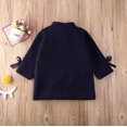 thumbnail image 5 of ZAXARRA Girls Thermal Solid Color Coat, Navy Blue Bow Knot Thickened Jacket, 5 of 5