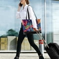 thumbnail image 5 of FORMRS Canvas Laptop Tote Bag for Women with 15.6" Computer Compartments Shoulder Handbag, Colorful Art Leaves Pattern, 5 of 7