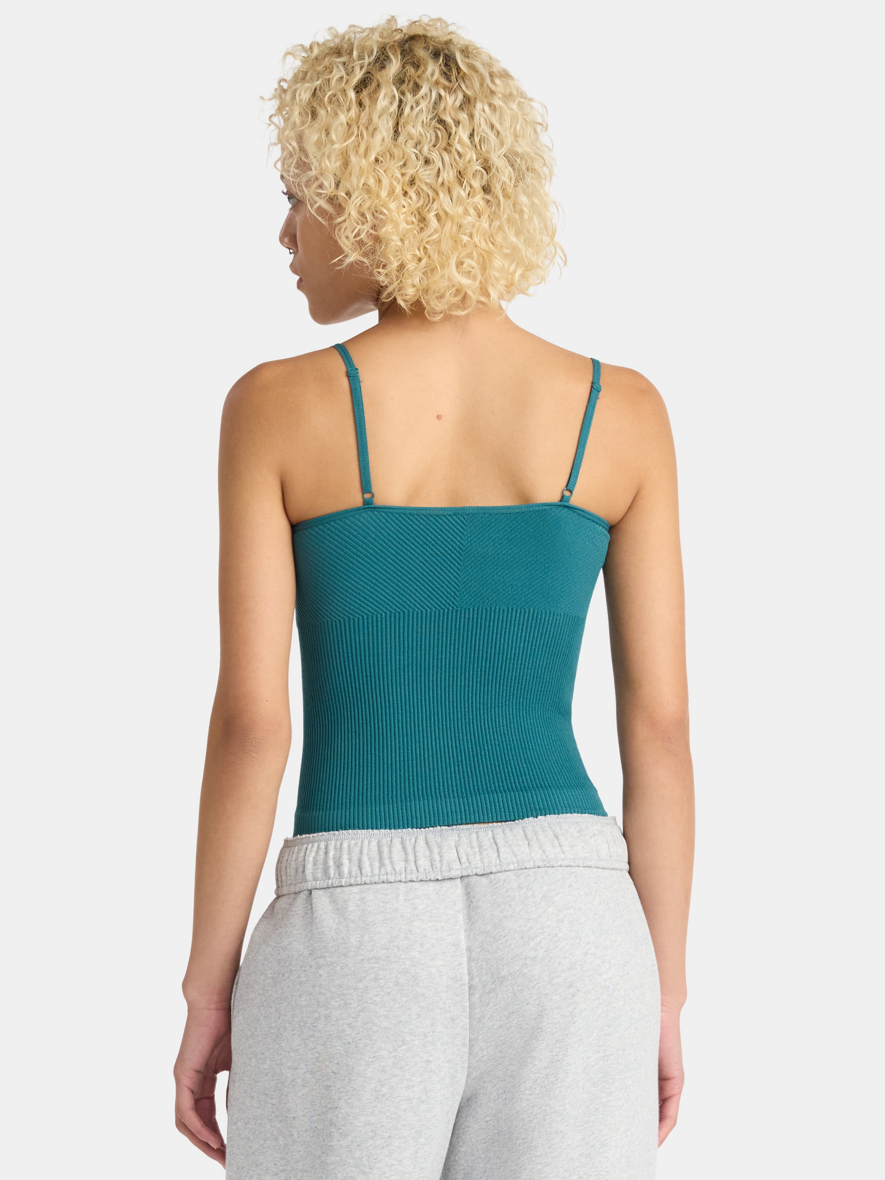 No Boundaries Seamless Miter Textured V-Neck Cami with Demi Cups, Women's