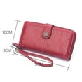 thumbnail image 5 of Vintage Long Wallet for Women Leather Zipper Credit Card Holder Lady Bifold Clutch Wristlet Wrist Strap Purse, 5 of 5