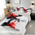 thumbnail image 3 of Manfei Abstract Ink Painting Full Size Comforter Sets, Watercolor Ombre Bedding Comforter Set, Red, Black and White, Gray Reversible 3pcs, 1 Comforter and 2 Pillowcases, 3 of 6