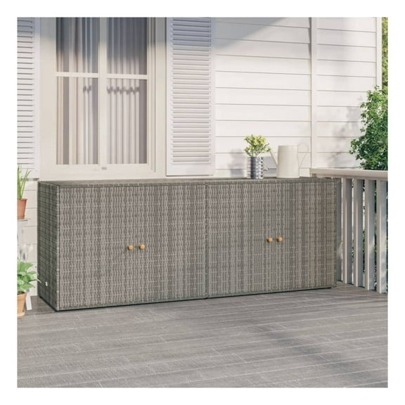 Garden Storage Cabinet Gray 78"x21.9"x31.5" Rattan