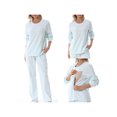 thumbnail image 2 of FOCUSNORM Women Cotton Maternity Sweatshirt Loose Solid Color Crew Neck Long Sleeve Side Zipper Pullover Tops for Fall Winter, 2 of 9