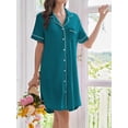 thumbnail image 4 of Avidlove Button Down Nightgowns for Women Short Sleeve Sleep Shirts Notch Collar Pajamas Dress Soft Sleepwear, 4 of 7