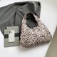 thumbnail image 4 of Bolso Hombro Con Leopardo Y Media PU Hobo para Mujer () Rosa, 4 of 9