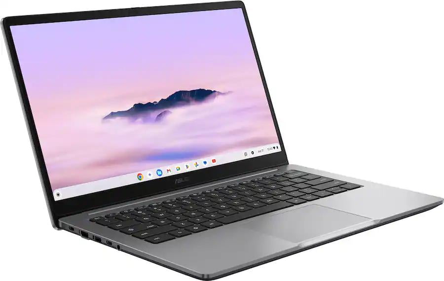ASUS - CX14 14" FHD Chromebook Plus Laptop with Google AI - Intel Core 3 - 8GB Memory - 128GB eMMC - Misty Grey
