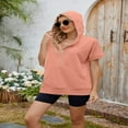 thumbnail image 6 of LYMAYTER Hoodies Short Sleeve for Women Casual Loose Oversized Half Zip Hoodies with Pockets Top for S-2XL, 6 of 10