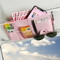 thumbnail image 4 of Organizador de Visor Sun Visor de autos Correa elástica de la bolsa de almacenamiento de la elástica Gastos automotrices Mobilephone Pen Pen con cremallera rosa Inevent VI009632-04, 4 of 7