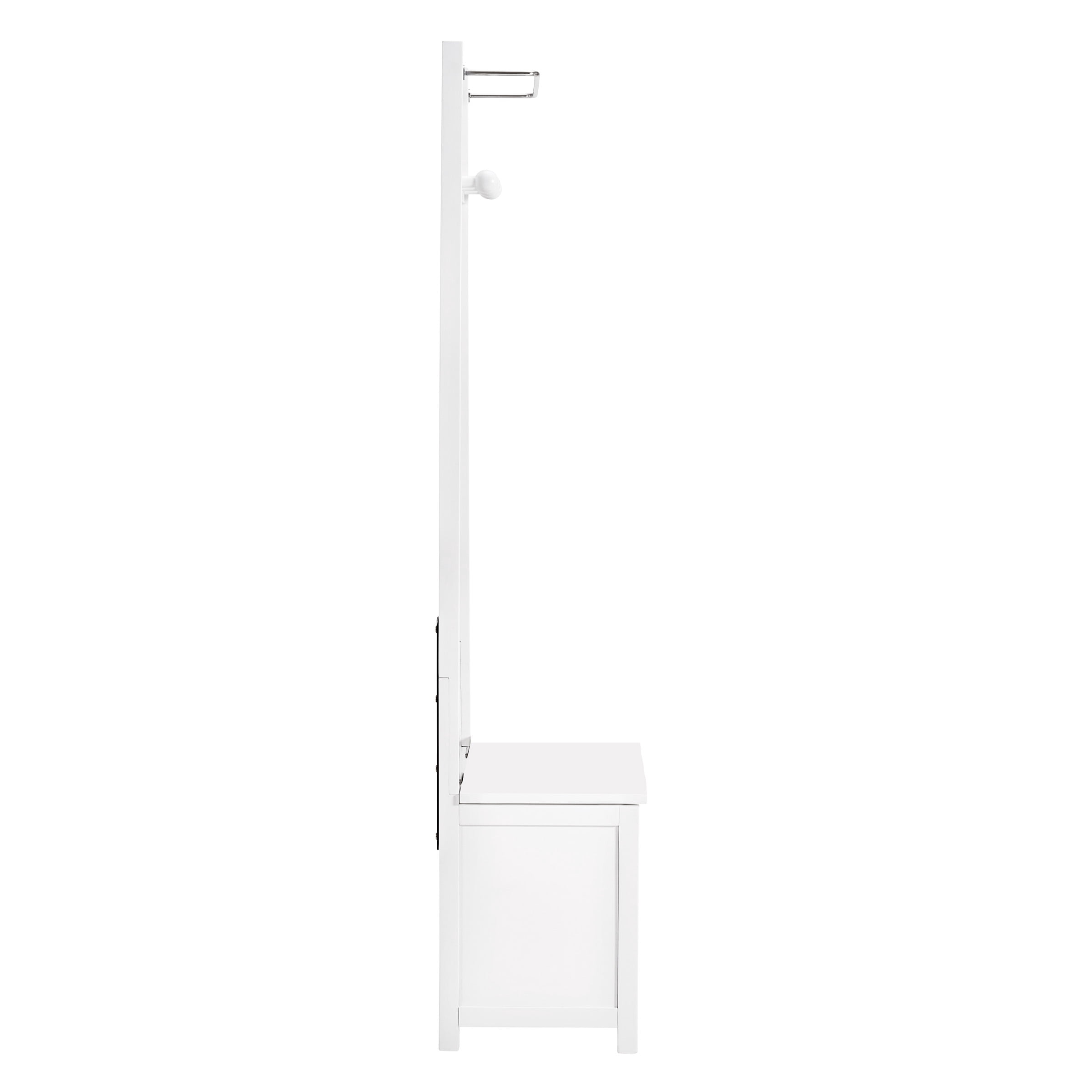 Alaterre Furniture Derby Laundry Hamper w/Towel Rack in White with Gray Cushion