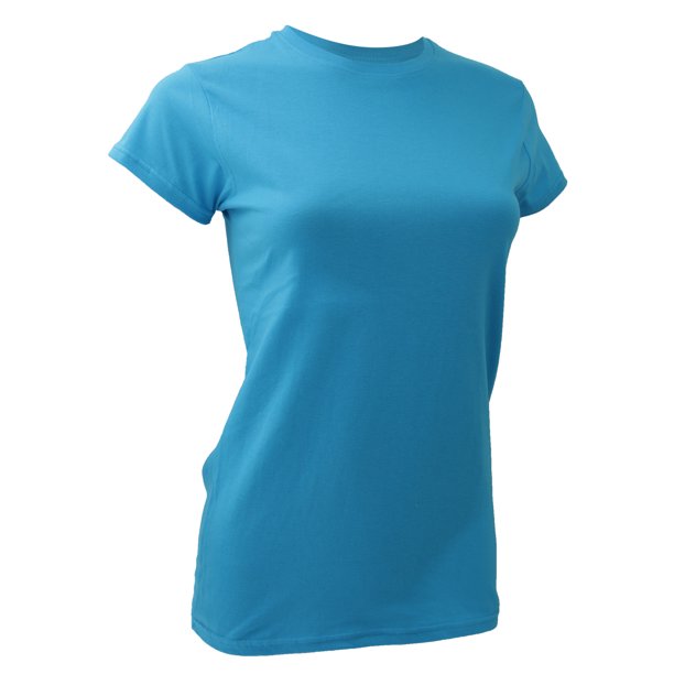 Anvil- Camiseta de manga corta de para mujer (Azul caribeño)