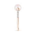 thumbnail image 3 of ANGARA Two Stone Japanese Akoya Cultured Pearl Open Stackable Ring in 14K Rose Gold for Women | June Birthstone, Birthday, Anniversary, Jewelry Gift for Women | Pearl Ring, 3 of 8