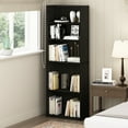 thumbnail image 2 of Furinno Jaya 5-Tier Book Shelf with Adjustable Shelves, Black Bookshelf, Bookcase, 9.5 x 24.5 x 71.2, for Living Room, Bedroom, Home Office, Black Espresso, 2 of 5