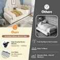 thumbnail image 4 of MODERNLUXE Twin Size Velvet Upholstered Daybed with Trundle,L-Shaped Corner Bed Single Sofa Bed with Pull Out Bed and Metal Slat Support,Beige, 4 of 10