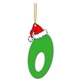thumbnail image 2 of Beautynvta 26 Initial Letters Ornaments Christmas Tree Decoratin, Personalized Green Christmas Letter Pendant with Xmas Hat, Acrylic Alphabet Hanging Ornaments Gift, O, 2 of 2