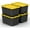 17 Gallon (4 PACK), variant on PACK of Medium 12 Gallon Plastic Storage Bin Tote Organizing Container with Ultra Durable Secure Latching Lids, Stackable, Extra Strength Clear with Built in Handle - Black and Yellow