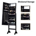 thumbnail image 6 of Costway 18 LED lights Mirrored Jewelry Cabinet Organizer  Black, 6 of 7
