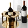 thumbnail image 1 of Cubo de hielo de acero inoxidable, enfriador de champán, cerveza y vino, fácil de transportar, contenedor de hielo grueso desmontable multiusos para b Oro, 1 of 8