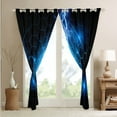 thumbnail image 4 of Blue and Black Curtains & Drapes Geometric Neon Honeycomb 30%-50% Blackout Curtains,Lightning Gamer Window Curtains Game Room Decor Hexagon Lights Beehive Window Treatments, 4 of 6