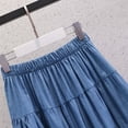 thumbnail image 6 of Edvintorg Girls Denim Skirt Ruffle Hem Elastic Waisted Loose Fit Casual Midi Jean Skirts Teen Clothes for Girls Size 4-15, 6 of 8
