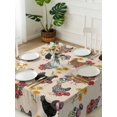 thumbnail image 3 of Farmhouse Rooster Suqare Tablecloth - 60 x 60 Inch, Vintage Watercolor Flowers Beige Waterproof & StainResistant Tablecloth, Washable Oil-proof Table Cover for Dining/Party/Wedding/Camping/Buffet, 3 of 9