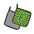 thumbnail image 2 of Carolines Treasures CJ1059-FPTHD Letter F Chevron Green and Gold Pair of Pot Holders, 7.5HX7.5W, multicolor, 2 of 2