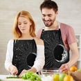 thumbnail image 3 of Black Gothic Moon Mountain Pattern Apron-Garden Aprons for Women with Pockets-Cotton Linen Waterproof Kitchen Cooking Gardening Aprons Adjustable for Kitchen,Cooking,BBQ and Salon 33x27 Inch, 3 of 7