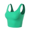 thumbnail image 2 of A2Y Women's Fitted Cotton Scoop Neck Sleeveless Crop Tank Top Ash Mint L, 2 of 3