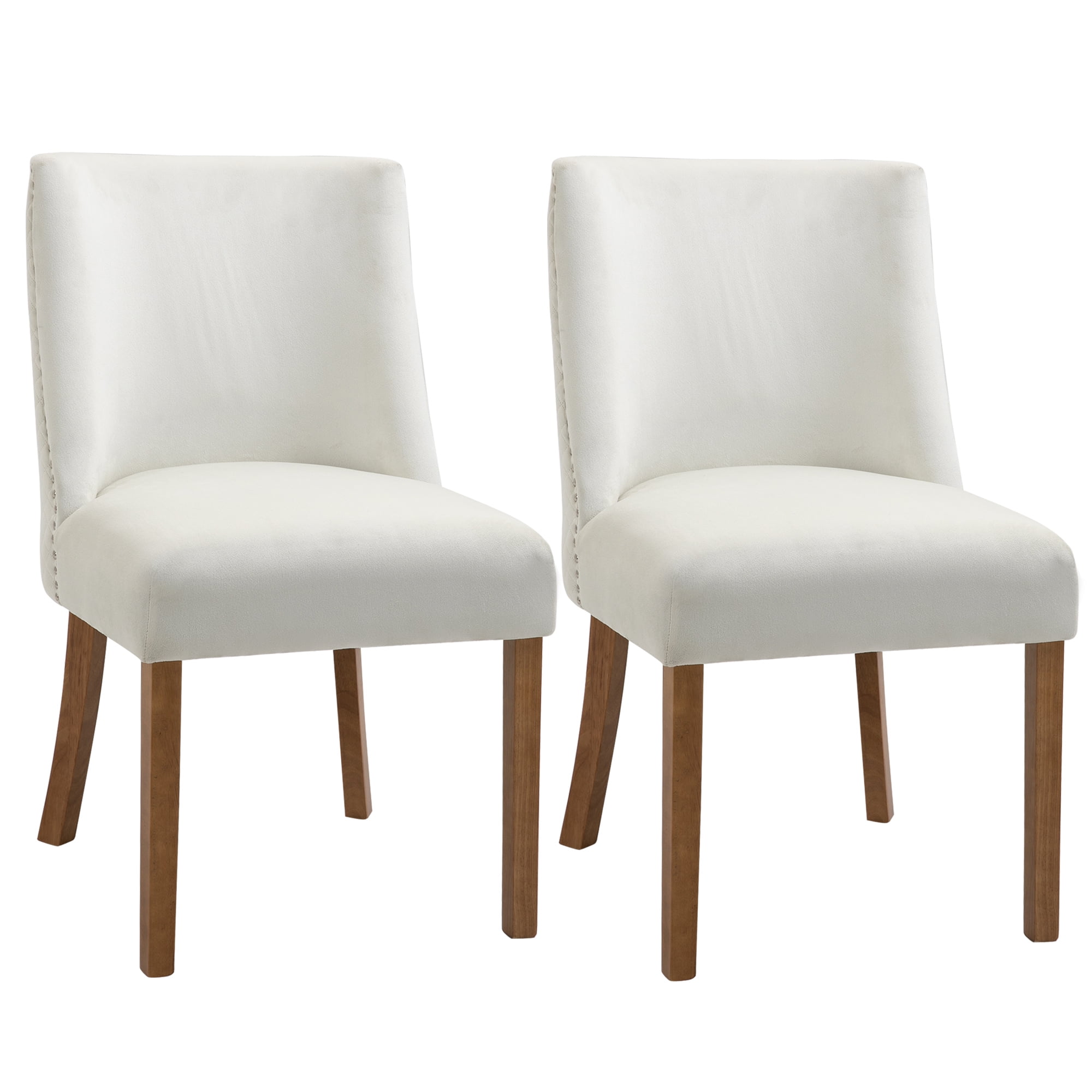 HOMCOM Set of 2 Modern Dining Chairs High Back Side Chairs with ...