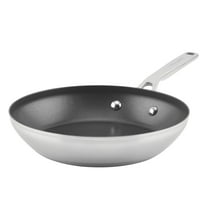 KitchenAid 3-Ply Base 9.5 Inch Stainless Steel Nonstick Induction Frying Pan, Dishwasher Safe and Oven Safe to 500°F, Brushed Stainless Steel
