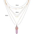 thumbnail image 5 of Sylvtty Necklace Hexagonal Rhomboid Faux Crystal 3 Layers Women Heart Beads All Match Choker for Wedding, 5 of 8