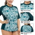 thumbnail image 4 of Plus Size Rash Guard Shirt for Women Short Sleeve Swimingsuit Top UV Sun Protection Summer Swim Shirts, 4 of 7