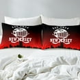 thumbnail image 4 of Erosebridal American New Jersey King Sheet Sets, Football Player Bedding King Size, Black Red Reversible Bed Sheets King, Microfiber Bedroom Decor, 4-Piece, 4 of 7