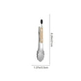 thumbnail image 1 of Utensilios de Madera para Cocinar Mango de Madera de Acero Inoxidable Lengüetas de Comida 44,5 cm Lengüetas Platadas para Cocinar Cocina Bistec Pan Sirviendo Utensilios de Barbacoa, 1 of 6