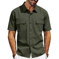 thumbnail image 2 of IhhxPro Men's Linen Button down Shirt Work with Multi-Pockets Breathable Fit Multi-Pocket Button-Up Casual Summer Office Outdoor Relaxed Long Sleeve S-3XL, 2 of 8