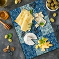 thumbnail image 5 of Moroccan Cutting Board, Turkish Portuguese Style Mosaic Ceramic Patterns Country Style Vintage Image, Decorative Tempered Glass Cutting and Serving Board, Large Size, Navy Blue White, by Ambesonne, 5 of 5