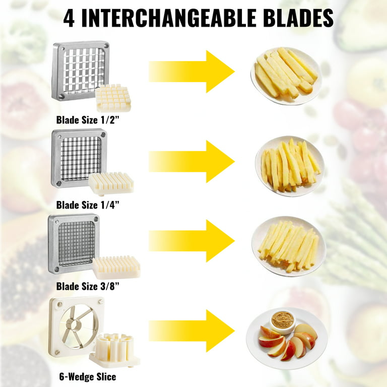 Commercial Vegetable Fruit Chopper, French Fry Cutter Potato Dicer French  Fries Wedges Cubes Cutter Grade French Fry Cutter Stainless Steel Dicer  Food