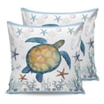 thumbnail image 7 of Outdoor Throw Pillow Cover Marine Sea Turtle and Starfish Waterproof Cushion Covers 2 Pack Seaweed Conch and Rudder Pillow Cases Home Decoration for Patio Garden Couch Sofa, 7 of 7
