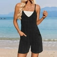 thumbnail image 2 of BLVB Rompers for Women Summer Casual Sleeveless Spaghetti Strap Jumpsuit Ribbed Shorts Overalls Beach Vacation Clothes with Pockets, 2 of 7