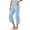 Light Blue, variant on Capri Work Pants for Women Elastic High Waist Relaxed Fit Flared Workout Yoga Pants Capris with Pockets