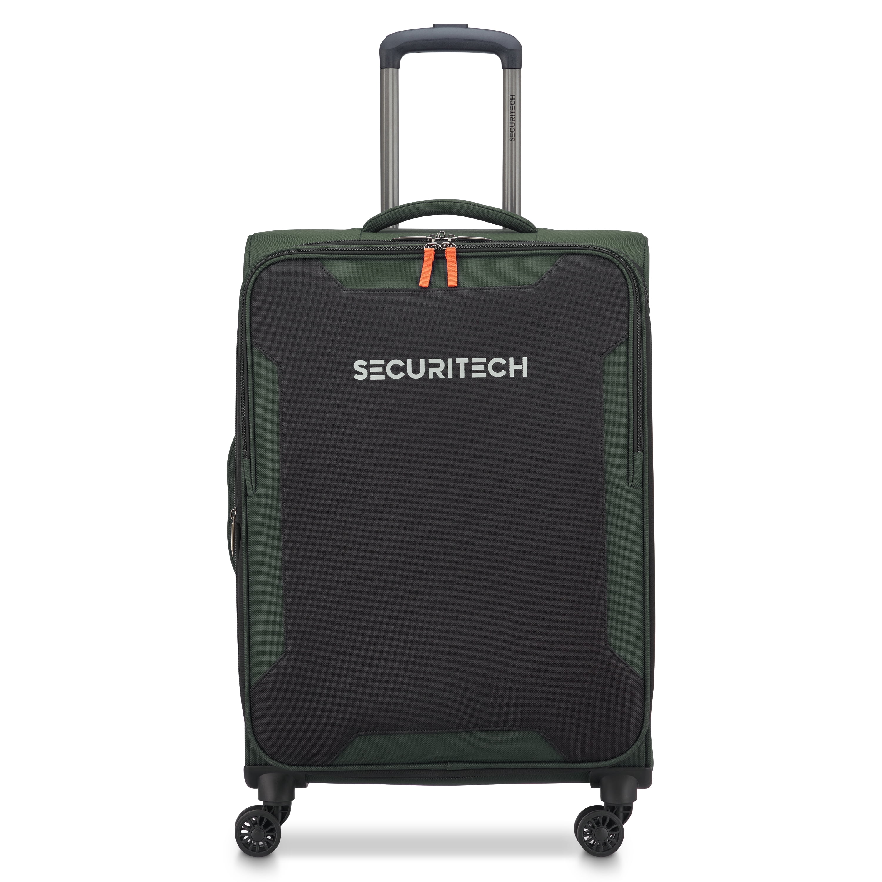 Securitech by Delsey, Rugged Softside 24" Checked Expandable Spinner Luggage, Green