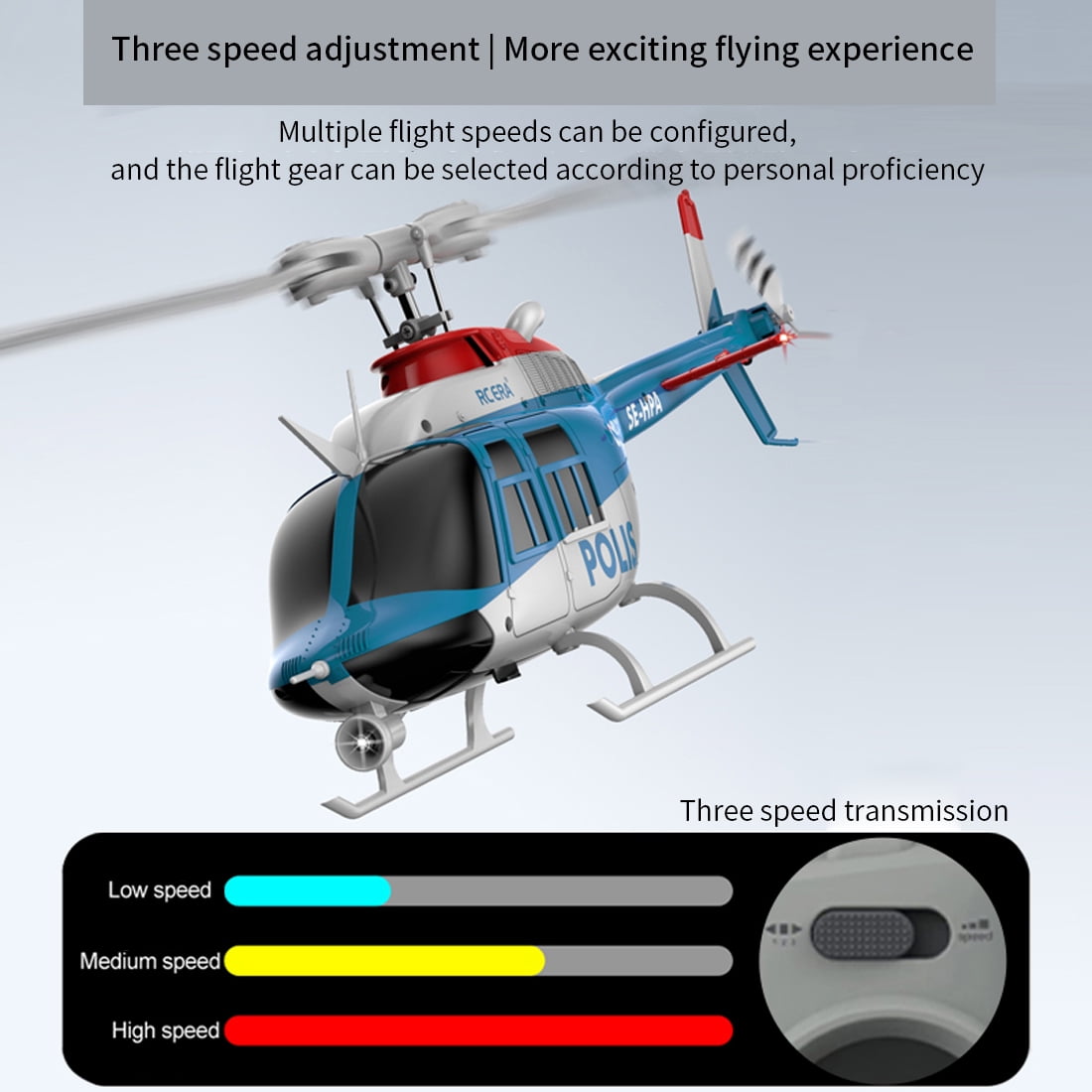 RC ERA C138 PRO Bell 206 RC Helicopter for Adults, 1/33 Scale 6CH Brushless Aileronless Remote Control Helicopter, 3D 6-Axis Gyroscope Stunt RC Aircraft Model with Optical Flow Positioning