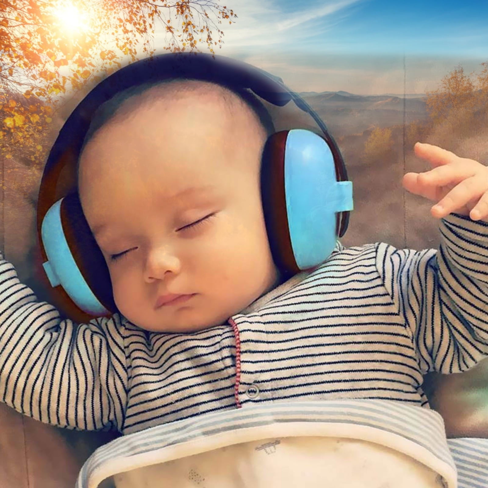 Child Baby Ear Muff Hearing Protection Kids Noise Cancelling Headphones Blue 