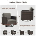 thumbnail image 3 of Planntonneo Wicker Patio Chair Set of 2, Outdoor Swivel Gliders Rocking Chairs for Garden Deck Porch Pool, Brown/Grey, 3 of 8