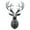 Black Silver, variant on 3D Deer Head Antlers Statue Wall Ornament Decor Brown