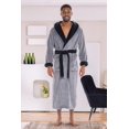 thumbnail image 2 of GFDYREE Men's Warm Fleece Robe with Hood, Plaid Big and Tall Bathrobe, 2 of 7