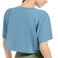 thumbnail image 4 of Workout Crop Tops for Women Short Sleeve Round Neck Loose T-Shirts Cropped Athletic Gym Running Yoga Tee Shirts, 4 of 4